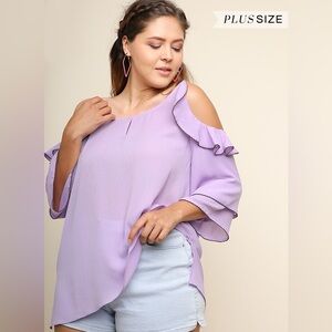 New cold shoulder lavender boutique top